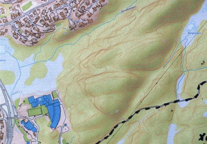 Kart Tunballen-Grundetjønn-Helleren